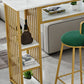 Glam Indoor Bar-Esstisch, rechteckiger Barhocker-Tisch aus Marmor