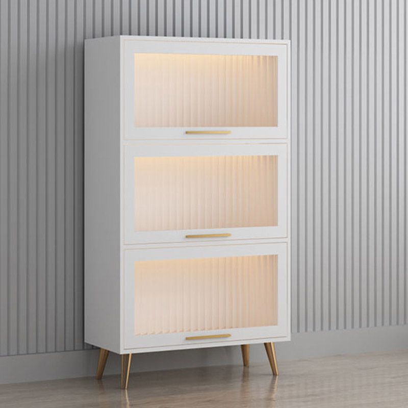 Glam Glass Door Sideboard Engineered Wood Side Board without LED Lights Clearhalo 'buffet_sideboard' 'Buffets & Sideboards' 'furn' 'furn_buffet_sideboard' 'Furniture' 'Kitchen & Dining Furniture' 1200x1200_7fbb551e-bf50-490a-93e8-1835b8cb0a05