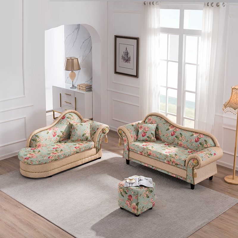 Floral with Arms Chaise Flared Arms with Legs for Bedroom Living Room Clearhalo 'Chairs & Seating' 'Chaise Lounge' 'chaise_lounge' 'furn' 'furn_chaise_lounge' 'Furniture' 'Living Room Furniture' 1200x1200_7fbb808d-9354-491c-82d5-ad2e4b5cacf6