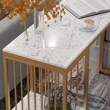 Rectangle Indoor Patio Counter Table Double Pedestal Contemporary Marble Counter Table Clearhalo 'Bar Furniture' 'Bar Tables' 'bar_tables' 'furn' 'furn_bar_tables' 'Furniture' 'Kitchen & Dining Furniture' 1200x1200_7fbc1733-0bf2-462a-8cd4-73a248c68308