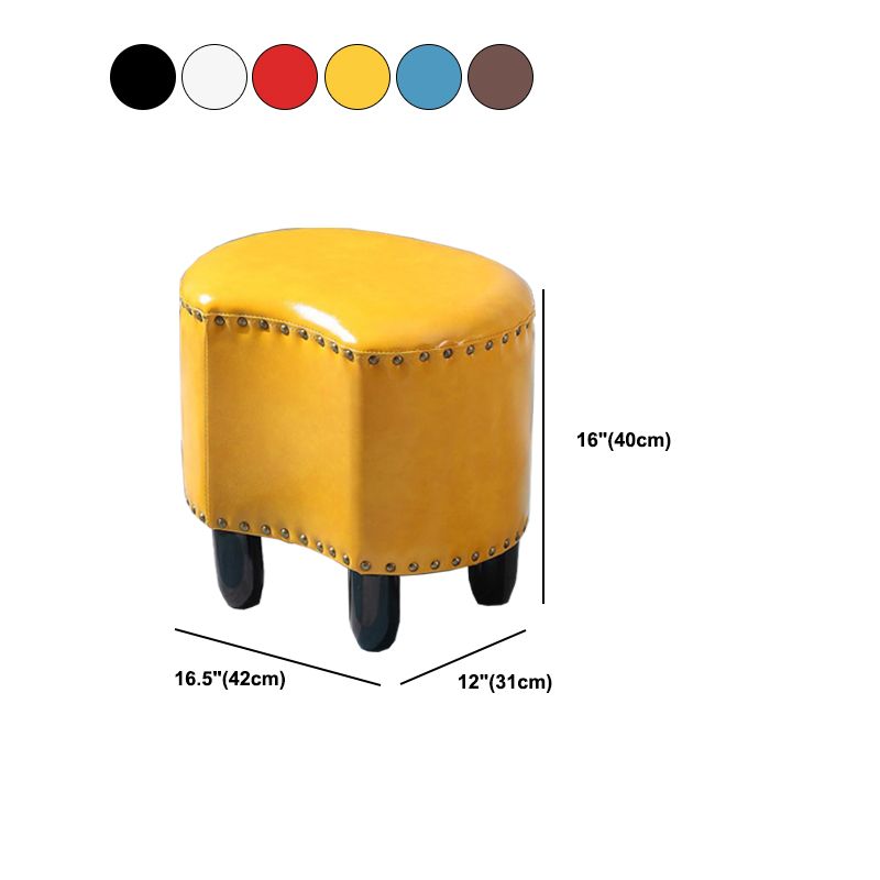 Modern Irregular Leather Ottoman Water Resistant Footstool Ottoman with Nailhead Trim Clearhalo 'furn' 'furn_ottomans_poufs' 'Furniture' 'Living Room Furniture' 'Ottomans & Poufs' 'ottomans_poufs' 1200x1200_7fbc698c-f87d-4eda-ae29-c1e88ef8370a