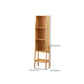 Bamboo Vertical Bookshelf Contemporary Closed Back Bookcase with Shelves