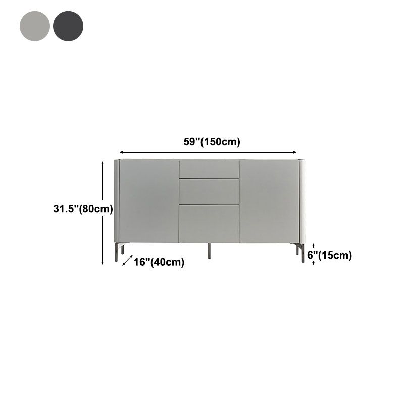 Grey Engineered Wood Sideboard Modern Stone Countertop Buffet with Drawer for Dining Room Clearhalo 'buffet_sideboard' 'Buffets & Sideboards' 'furn' 'furn_buffet_sideboard' 'Furniture' 'Kitchen & Dining Furniture' 1200x1200_7fbf6200-27ce-4d2c-96e0-bdd6b084fd25