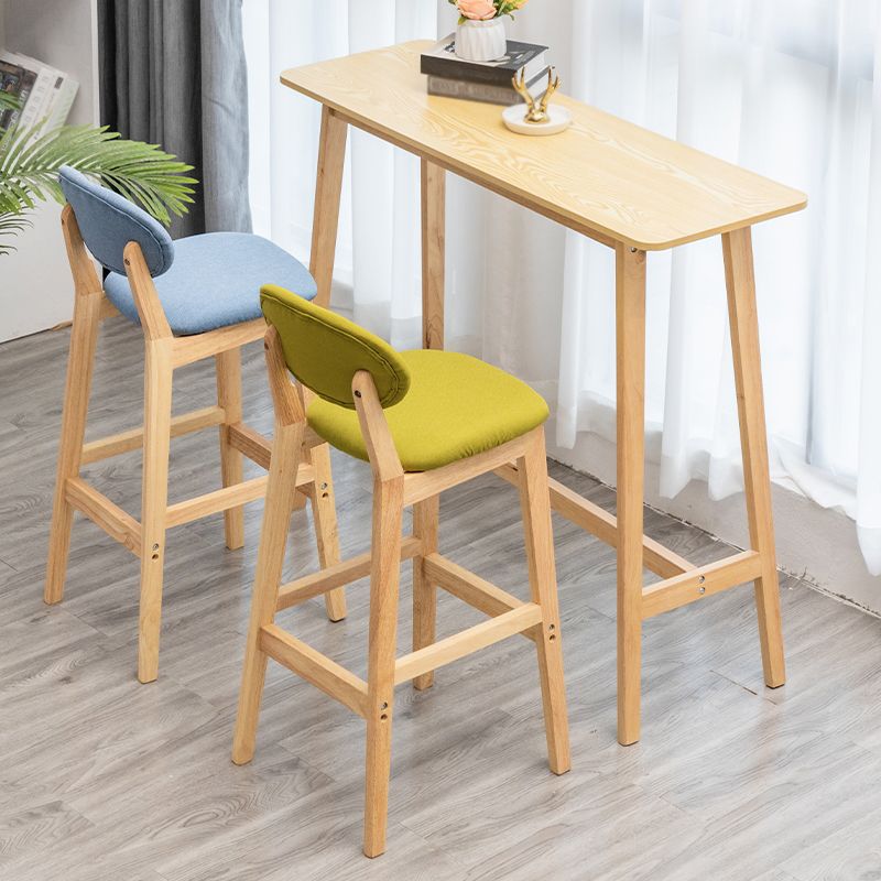 Milk Tea Shop Scandinavian Leather Stool Matte Finish Rubberwood Footrest Barstool Clearhalo 'Bar Furniture' 'Bar Stools' 'bar_stools' 'furn' 'furn_bar_stools' 'Furniture' 'furniture_bar_stools' 'Kitchen & Dining Furniture' 1200x1200_7fc0ddd6-18ee-4b8d-81fa-ffff7bc54cb9