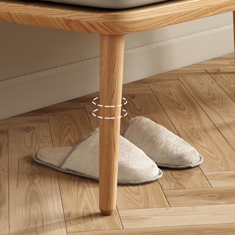 Panca in legno di gomma contemporanea rettangolo da 15 "panca da letto larga con gambe