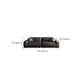 Industrial Black Genuine Leather Cushions Square Arm Living Room Settee