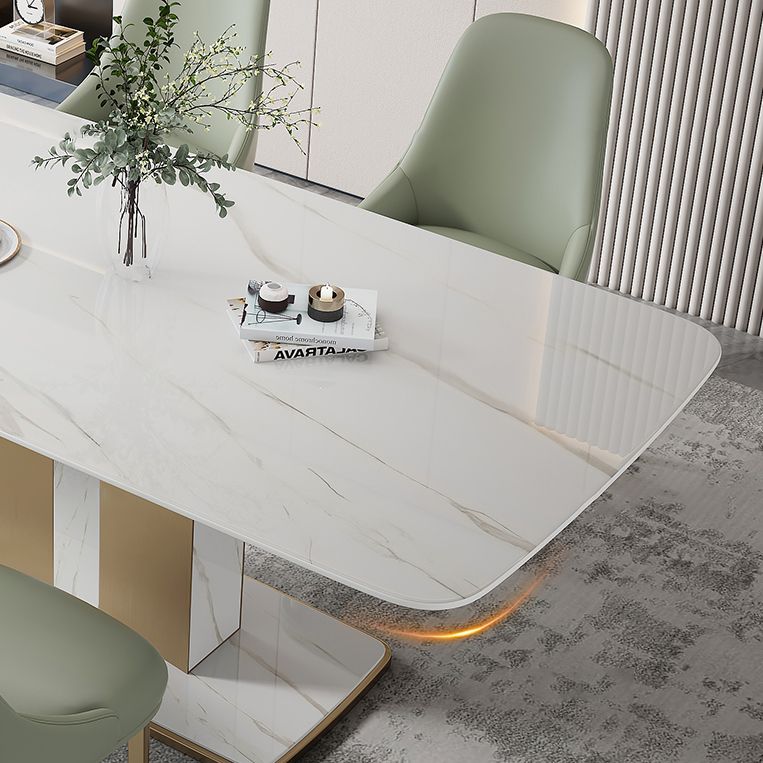 Designer Style Sintered Stone Top Dining Set Rectangle 1/2/5/6 Pieces Table with Chairs Clearhalo 'Dining Room Sets' 'Dining Tables & Seating' 'dining_room_set' 'furn' 'furn_dining_room_set' 'Furniture' 'furniture_dining_room_set' 'Kitchen & Dining Furniture' 1200x1200_7fc34d70-85f3-4411-9280-55bea49cccb3