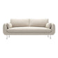 33.46" High Velvet Sofa with 2 Pillows Contemporary Square Arm Sofa