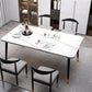 Contemporary Rectangle Shape Kitchen Dining Table Sintered Stone Dining Table with 4 Legs Base Clearhalo ' dining_table' 'Dining Tables & Seating' 'Dining Tables' 'Furniture' 'furniture_dining_table' 'Kitchen & Dining Furniture' 'kitchen&dining_furn' 'kitchen' 'kitchen_dining_table' 1200x1200_7fc75efe-e105-48d9-8173-d41aea07f029