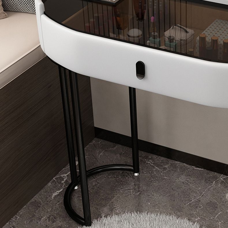 Mirrored Glass Makeup Counter Adjustable Mirror Vanity Dressing Table with Drawer