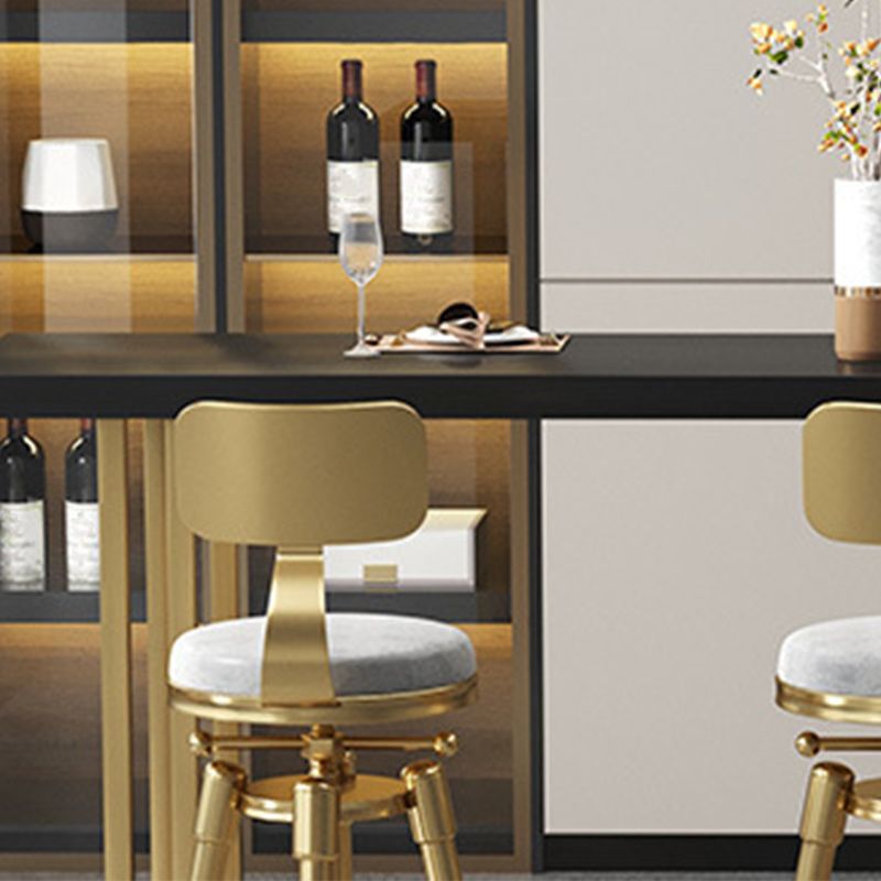 Contemporary Gold Event and Cocktail Table Wood Sled Rectangle Counter Table Clearhalo 'Bar Furniture' 'Bar Tables' 'bar_tables' 'furn' 'furn_bar_tables' 'Furniture' 'furniture_bar_tables' 'Kitchen & Dining Furniture' 1200x1200_7fc8a9ad-2041-4e34-8ea7-19377a0fa497