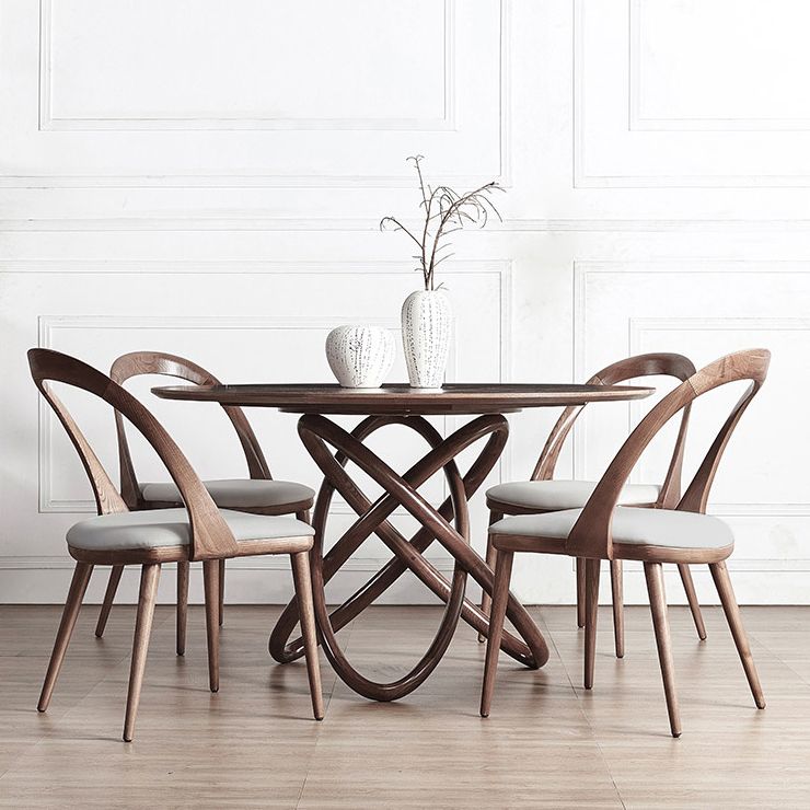 Round Dining Table Simplicity Dinner Room Solid Wood Table with Pedestal Table Clearhalo ' dining_table' 'Dining Tables & Seating' 'Dining Tables' 'furn' 'furn_dining_table' 'Furniture' 'furniture_dining_table' 'Kitchen & Dining Furniture' 'kitchen&dining_furn' 'kitchen' 'kitchen_dining_table' 1200x1200_7fc951fb-2a62-4e8a-883f-38f02ab06466