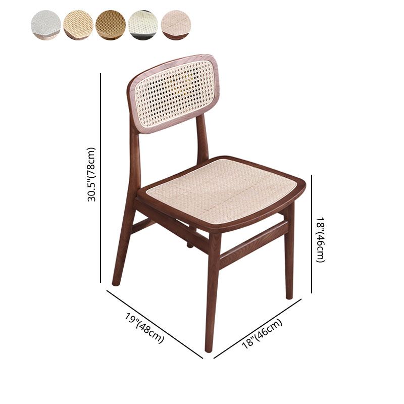 Indoor Armless Dining Chairs Rattan Side Chairs with Wood Legs (Set of 2) Clearhalo ' kitchen&dining_furn' 'Dining Chairs' 'Dining Tables & Seating' 'dining_chair' 'furn' 'furn_dining_chair' 'Furniture' 'furniture_dining_chair' 'Kitchen & Dining Furniture' 'kitchen' 1200x1200_7fc9a6ce-e6bd-4623-a0fd-415049e941a1