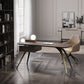 Desca per ufficio glam in legno 1 cassetto 23.62 "W di scrittura con base di ferro