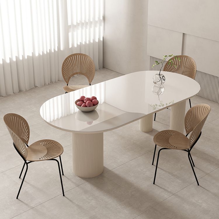 Slate and Metal Table Modern Minimalist Home White Dining Table