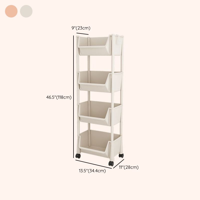 Contemporary Plastic Bookshelf White Standard Shelf Bookcase for Study Room