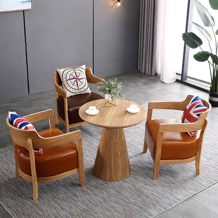 Solid Wood Brown Tone Dining Table Contemporary Pedestal Table for Dining Room Clearhalo ' dining_table' 'Dining Tables & Seating' 'Dining Tables' 'furn' 'furn_dining_table' 'Furniture' 'furniture_dining_table' 'Kitchen & Dining Furniture' 'kitchen&dining_furn' 'kitchen' 'kitchen_dining_table' 1200x1200_7fcb9229-f0b3-4bfa-bbba-6d4a5c5b3764