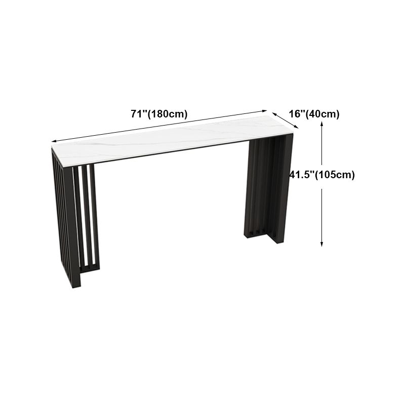 Rectangle Living Room Patio Bar Table Double pedestal White Marble Counter Table Clearhalo 'Bar Furniture' 'Bar Tables' 'bar_tables' 'furn' 'furn_bar_tables' 'Furniture' 'furniture_bar_tables' 'Kitchen & Dining Furniture' 'kitchen&dining_furn' 'kitchen' 1200x1200_7fccba52-e89b-4ea5-9084-cdc8e2ac6ec2