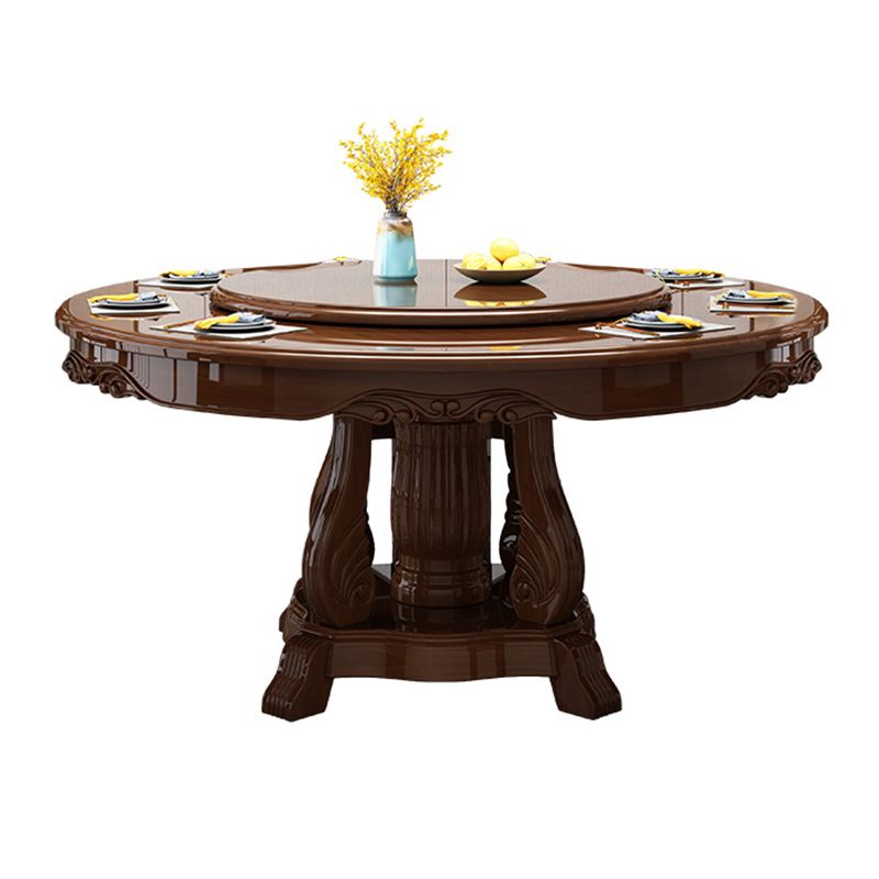 Traditional Dining Table Round Rubberwood Dinner Table for Dining Room Clearhalo 'Dining Tables & Seating' 'Dining Tables' 'dining_table' 'furn' 'furn_dining_table' 'Furniture' 'Kitchen & Dining Furniture' 1200x1200_7fcd5b05-c028-4a96-a90d-8216c8cd872a