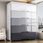 Contemporary Plastic Storage Cabinet for Bedroom Grey Cabinet with Drawers