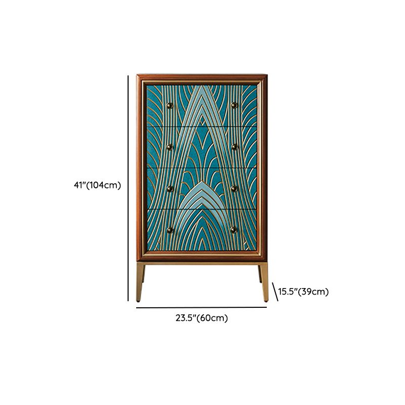 Cassa in legno di stoccaggio in stile glam con cassetti a chiusura morbida per la casa