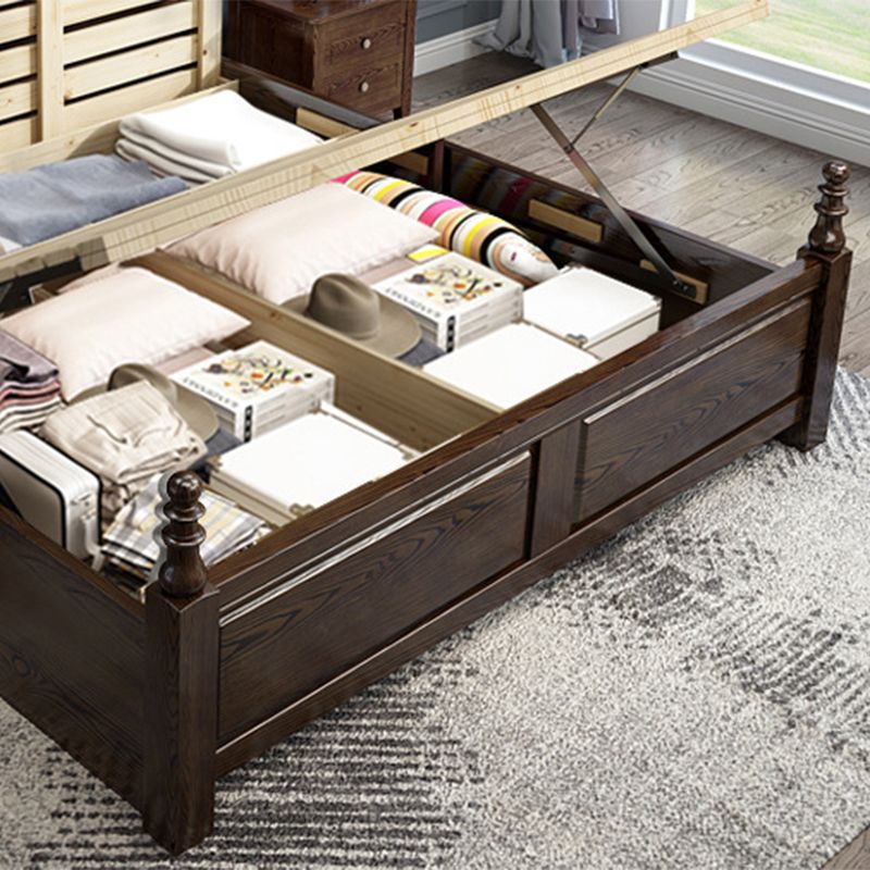 Rustic Style Bed Frame Solid Wood Standard Bed with Headboard Clearhalo 'Bedroom Furniture' 'Beds' 'furn' 'furn_beds' 'Furniture' 1200x1200_7fd22a0c-3b4d-4c17-8da1-ac9f4a7809d2