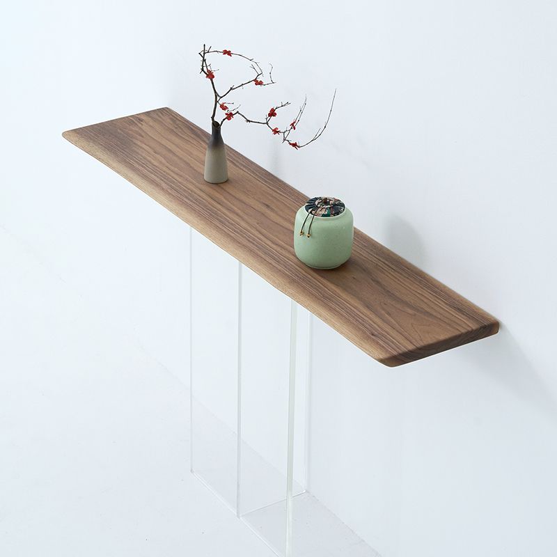 Contemporary Walnut Console Accent Table with Rectangle Top for Hall Clearhalo 'Console Tables' 'console_tables' 'Entry & Mudroom Furniture' 'furn' 'furn_console_tables' 'Furniture' 1200x1200_7fd34a91-a03a-407a-9484-f25f851c72ac