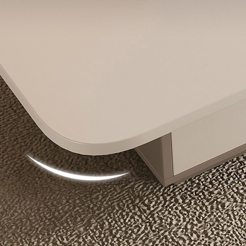 Rectangle Single Coffee Table Wood Cocktail Table with Storage Drawers