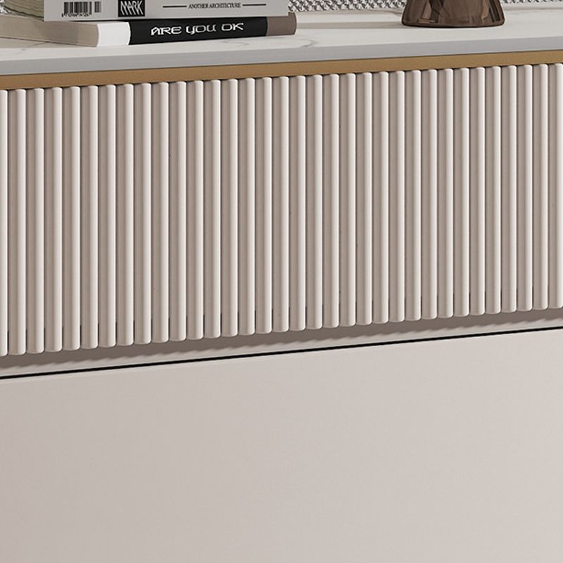 Cassettiera per camera da letto orizzontale Glam Stone in bianco con cassetti