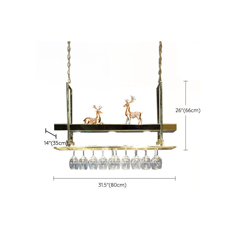 Roestvrijstalen wijnrek moderne hangende wijnrekhouder in goud