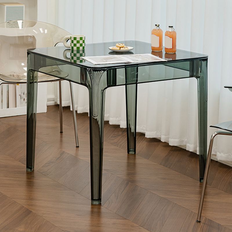 Modern Tempered Glass Desktop Geometric Acrylic Legs Dining Table for Dining Room Clearhalo 'Dining Tables & Seating' 'Dining Tables' 'dining_table' 'furn' 'furn_dining_table' 'Furniture' 'Kitchen & Dining Furniture' 1200x1200_7fd94fbd-7adc-4ebc-8946-51cf6a8f6e18