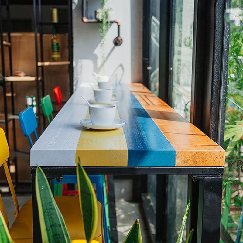Rectangle Modern Bar Height Table Trestle Wood Counter Table for Coffee Shop Clearhalo 'Bar Furniture' 'Bar Tables' 'bar_tables' 'furn' 'furn_bar_tables' 'Furniture' 'furniture_bar_tables' 'Kitchen & Dining Furniture' 1200x1200_7fd999d9-e8a2-4c59-852c-1c3f15c11141