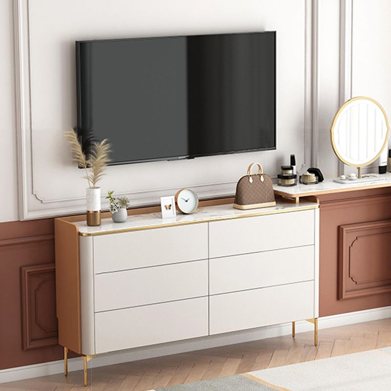 Director glamoroso de 11.7 pulgadas Cofras de almacenamiento de piedra con 6 cajones