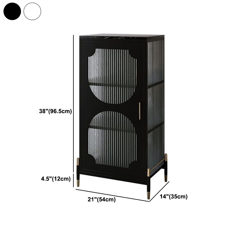 Glam Dining Server with Metal Legs Metallic Finish Sideboard with Glass Door Clearhalo 'buffet_sideboard' 'Buffets & Sideboards' 'furn' 'furn_buffet_sideboard' 'Furniture' 'Kitchen & Dining Furniture' 1200x1200_7fd9e7a1-671f-446a-9c66-f61ea3838e85