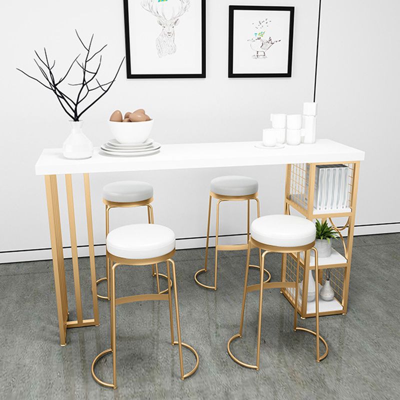 Glam 1/2/3/5 Pieces Bar Table Set Rectangle Bar Table with Metal High Stools for Kitchen Clearhalo 'Bar Furniture' 'furn' 'furn_home_bar_bar_sets' 'Furniture' 'Home Bars & Bar Sets' 'home_bar_bar_sets' 'Kitchen & Dining Furniture' 1200x1200_7fda8ec0-84e8-4cfc-9aa6-e3961bee7bf2