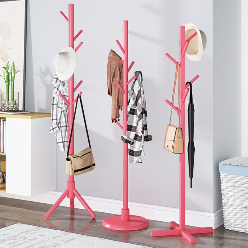 Moderne jas hangers vrijstaand houten rek met jashaken