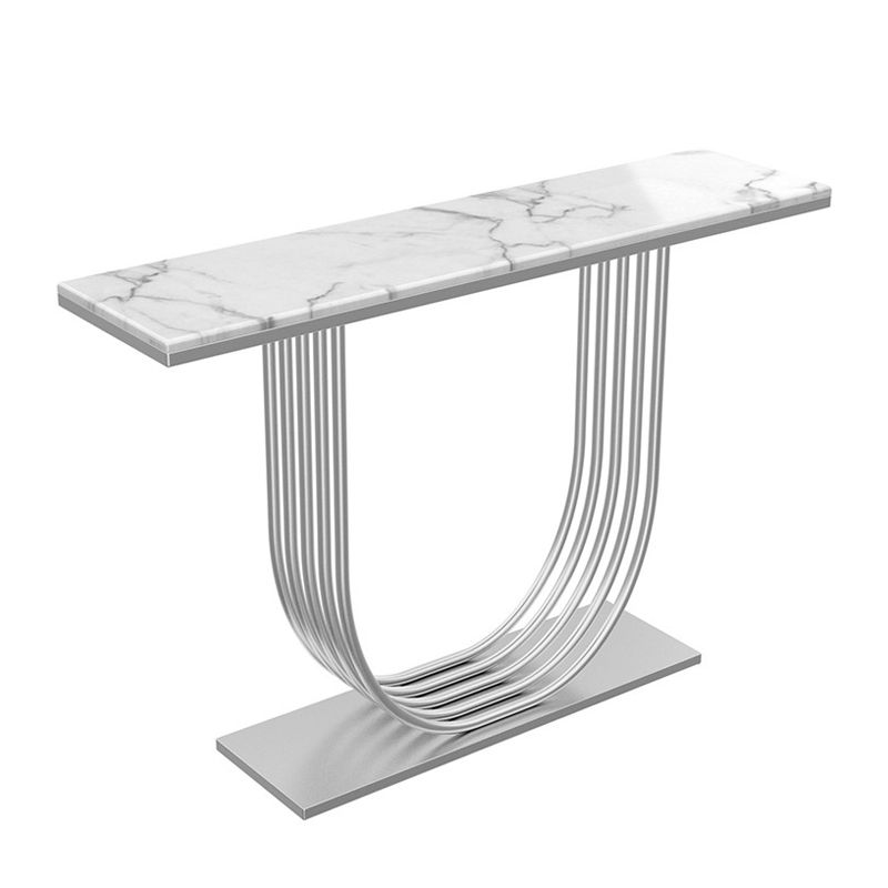 35.43" Tall Modern Console Table Marble 1-shelf Accent Table for Hall Clearhalo 'Console Tables' 'console_tables' 'Entry & Mudroom Furniture' 'furn' 'furn_console_tables' 'Furniture' 1200x1200_7fdb1ae0-b0a4-422d-b308-81d96a754bf1