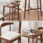 1/2/3 Pieces Bar Stool and Table Set Solid Wood Round for Dining Room