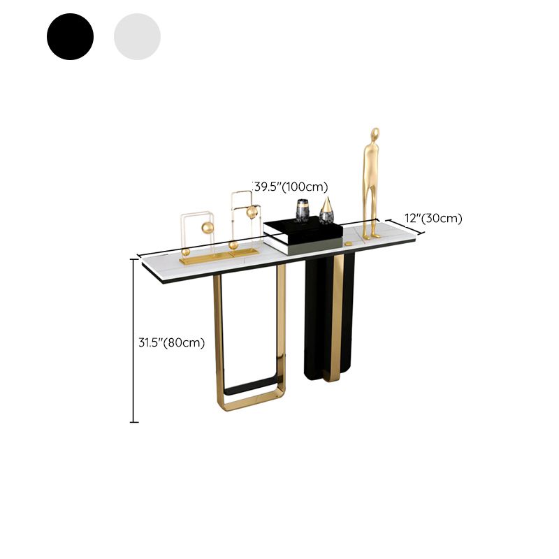 Tavolo di console rettangolare in pietra glam 31,5 "tavolo di accento alto
