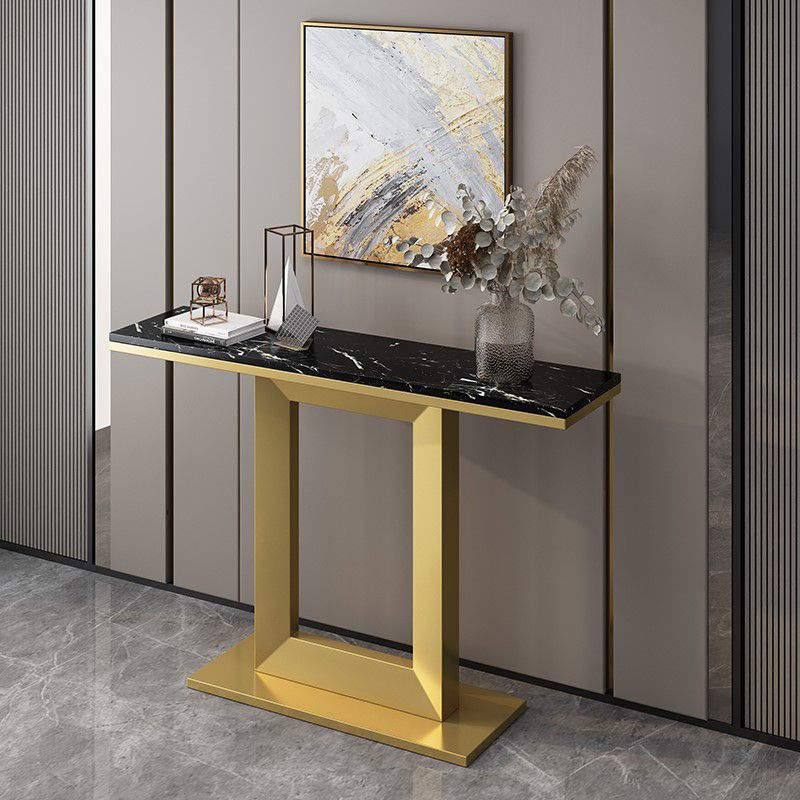 Tableau d'accent supérieur en marbre avec base de piédestal pour Hall 31,5 "High Console Table