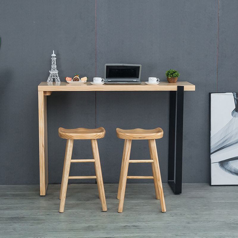 Modern Pub Height Dining Table Natural Wood Counter Height Table