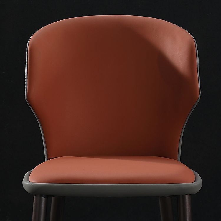 モダンレストランレザーサイドチェアマットフィニッシュウィングバックダイニングチェア