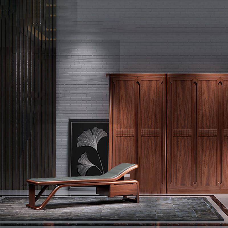 Traditional Brown Solid Wood Accent Chair Faux Leather Chaise Clearhalo 'Chairs & Seating' 'Chaise Lounge' 'chaise_lounge' 'furn' 'furn_chaise_lounge' 'Furniture' 'Living Room Furniture' 1200x1200_7fe1542a-b6c2-4b2b-93eb-6e0ed10de951