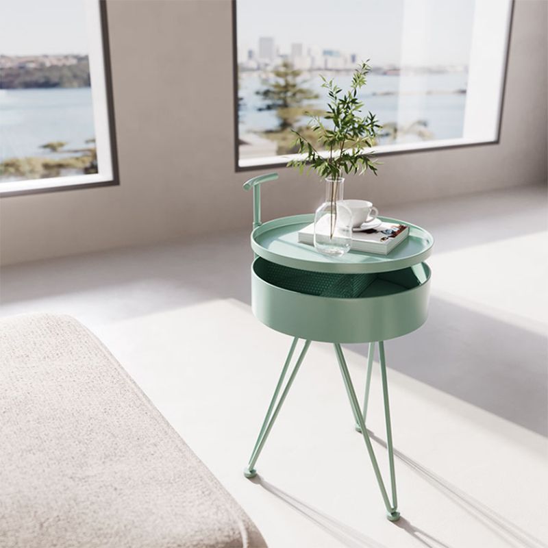 Contemporary Iron Simple Sofa Side Accent Table Macaron 3 Legs End Table with Storage Clearhalo 'Coffee & Accent Tables' 'End & Side Tables' 'end_side_tables' 'furn' 'furn_end_side_tables' 'Furniture' 'Living Room Furniture' 1200x1200_7fe57b4a-8c7d-4905-801d-887886b33d27