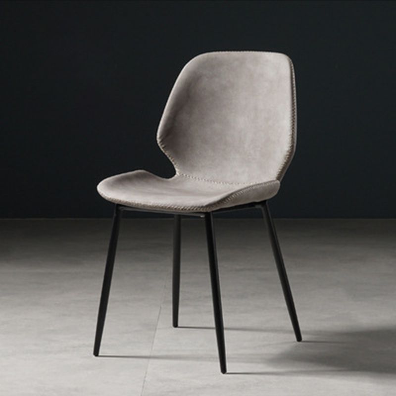 Contemporary Style Metal Dining Room Chair Solid Back Chair with Black Legs Clearhalo ' kitchen&dining_furn' 'Dining Chairs' 'Dining Tables & Seating' 'dining_chair' 'furn' 'furn_dining_chair' 'Furniture' 'furniture_dining_chair' 'Kitchen & Dining Furniture' 'kitchen' 1200x1200_7fe5efb8-6ae9-4a0a-81cf-f1c30a0d11a0