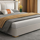 Modern & Contemporary Standard Bed Pine Wood Bed Frame with Metal Legs