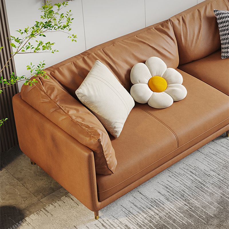 Contemporary Loose Back Standard Pillow Top Arm Faux Leather Seating Clearhalo 'furn' 'furn_sofas' 'Furniture' 'furniture_sofas' 'Living Room Furniture' 'Sofa' 'sofas' 1200x1200_7fe6ede3-1623-40ce-a313-35851d171725