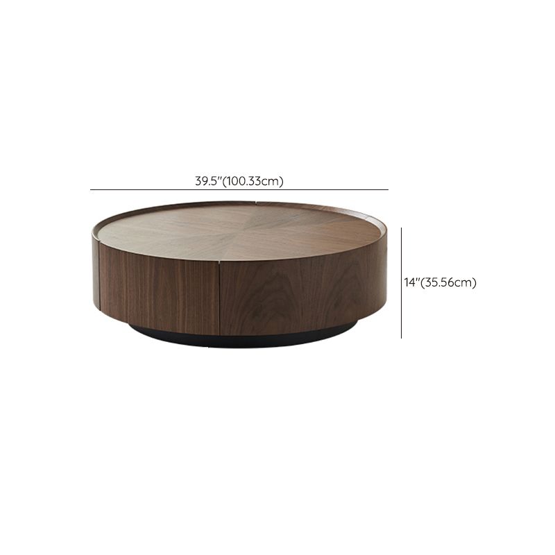 Round Wood Cocktail Table Set with 2 Drawers Modern Walnut Coffee Table Clearhalo 'Coffee & Accent Tables' 'Coffee Tables' 'coffee_tables' 'furn' 'furn_coffee_tables' 'Furniture' 'Living Room Furniture' 1200x1200_7fe70954-faa9-412f-af9c-d547a0e0d742