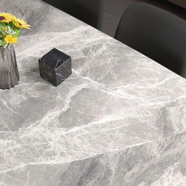 Sintered Stone Dining Table Simplicity Style 4 Legs Carbon Steel Base Rectangle Table for Home Clearhalo ' dining_table' 'Dining Tables & Seating' 'Dining Tables' 'furn' 'furn_dining_table' 'Furniture' 'furniture_dining_table' 'Kitchen & Dining Furniture' 'kitchen&dining_furn' 'kitchen' 'kitchen_dining_table' 1200x1200_7fe90a2d-2521-49ab-b043-550ef4c3a2fe