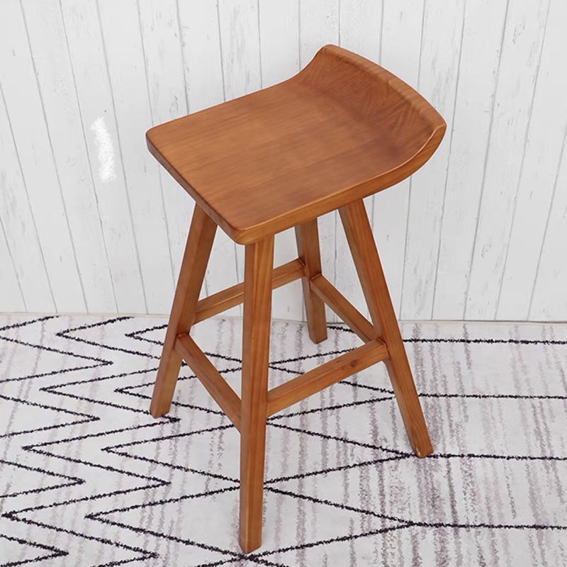 Modern Solid Wood Bar Chair Armless Bar Stool with Wooden Footrest Clearhalo 'Bar Furniture' 'Bar Stools' 'bar_stools' 'furn' 'furn_bar_stools' 'Furniture' 'Kitchen & Dining Furniture' 1200x1200_7fe9c179-301c-4a03-b1c5-f70cb087e135